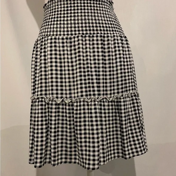 Hippie Rose Skirt Black & White Check XL Elastic waist New no tags - Picture 4 of 14